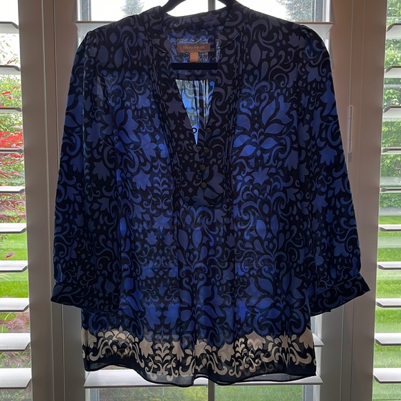 Banana Republic Blouse Tunic 3/4 Sleeve size small - Picture 4 of 11